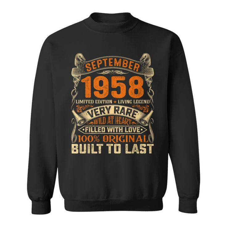 65 Year Old Born In September 1958 Retro 65Th Birthday Sweatshirt