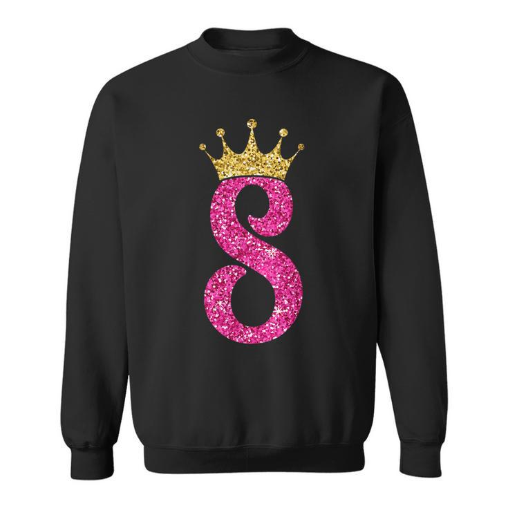 8 Year Old Gifts 8Th Birthday Girl Golden Crown Party  Sweatshirt