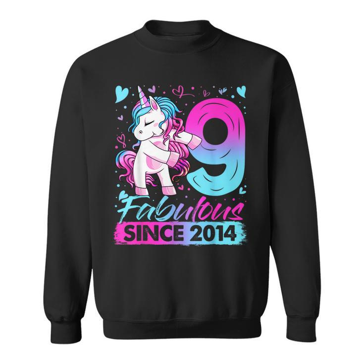 9 Years Old Flossing Unicorn Gifts 9Th Birthday Girl Party  Sweatshirt