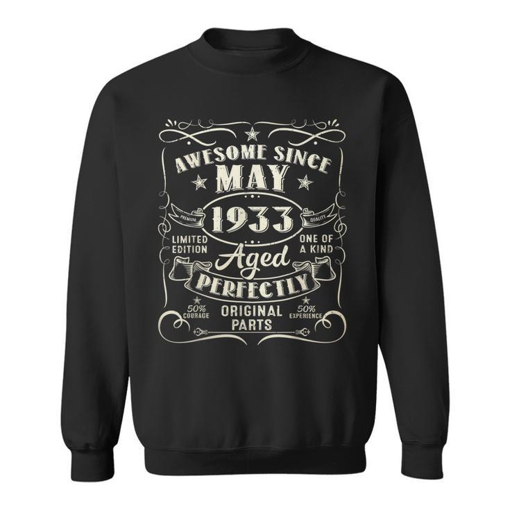 90Th Birthday Awesome Since May 1933 90 Years Old Gift Men Sweatshirt