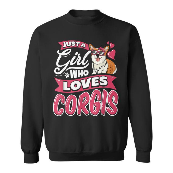 A Girl Who Loves Corgis Dog Puppy Spirit Animal Pet Owner  Sweatshirt