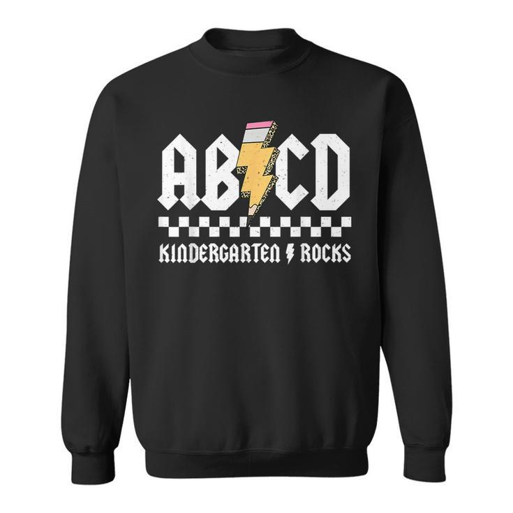 Abcd Kindergarten Rocks Pencil Lightning Back To School 2023 Sweatshirt