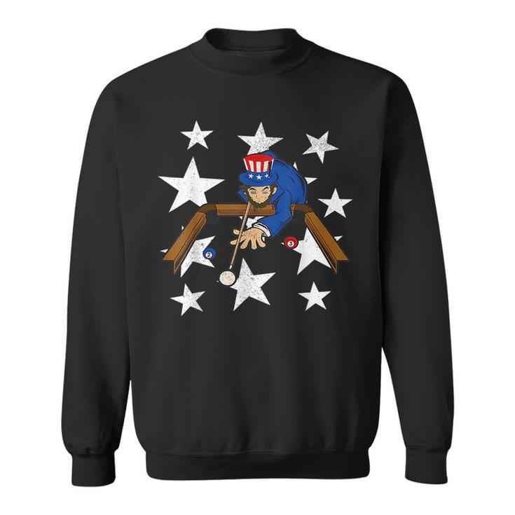 Abraham Lincoln Playing Billiards Funny 4Th Of July Poo  Sweatshirt