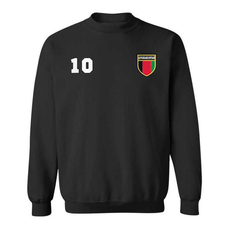 Afghanistan  Number 10 Soccer  Flag Football Kabul Sweatshirt