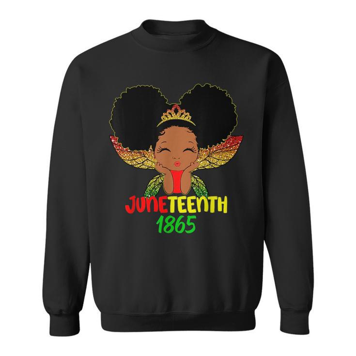 African Little Melanin Queen Junenth Girls Kids Toddler  Sweatshirt