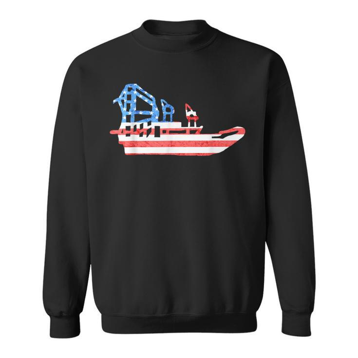 Airboat American Usa 4Th July Fanboat Swamp Air Boat Sweatshirt