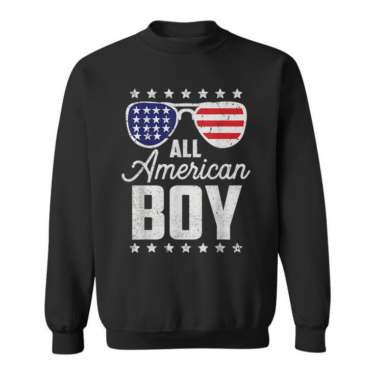 All American Boy 4Th Of July Sunglasses Usa Flag Boys Kids Sweatshirt
