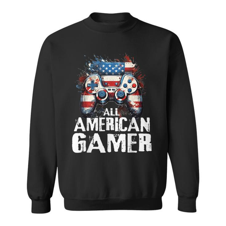 All American Gamer 4Th Of July Video Games Boys Ns Kids Games Funny Gifts Sweatshirt