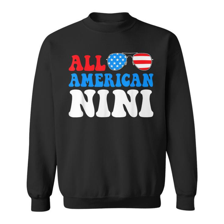 All American Nini American Flag 4Th Of July Patriotic  Sweatshirt