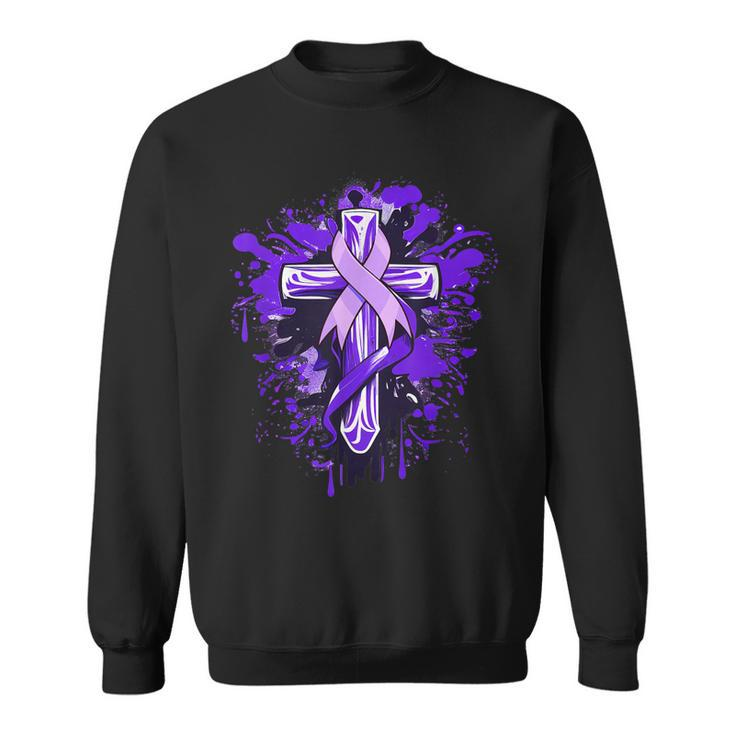 All Cancer Awareness Cross  All Cancer Month  Sweatshirt