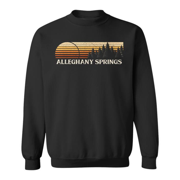 Alleghany Springs Va Vintage Evergreen Sunset Eighties Sweatshirt