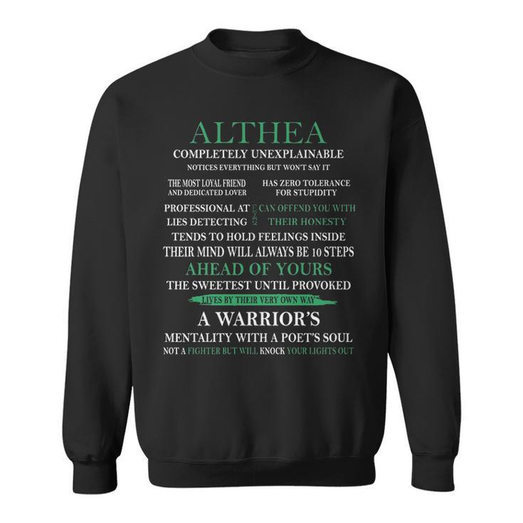 Althea Name Gift Althea Completely Unexplainable Sweatshirt
