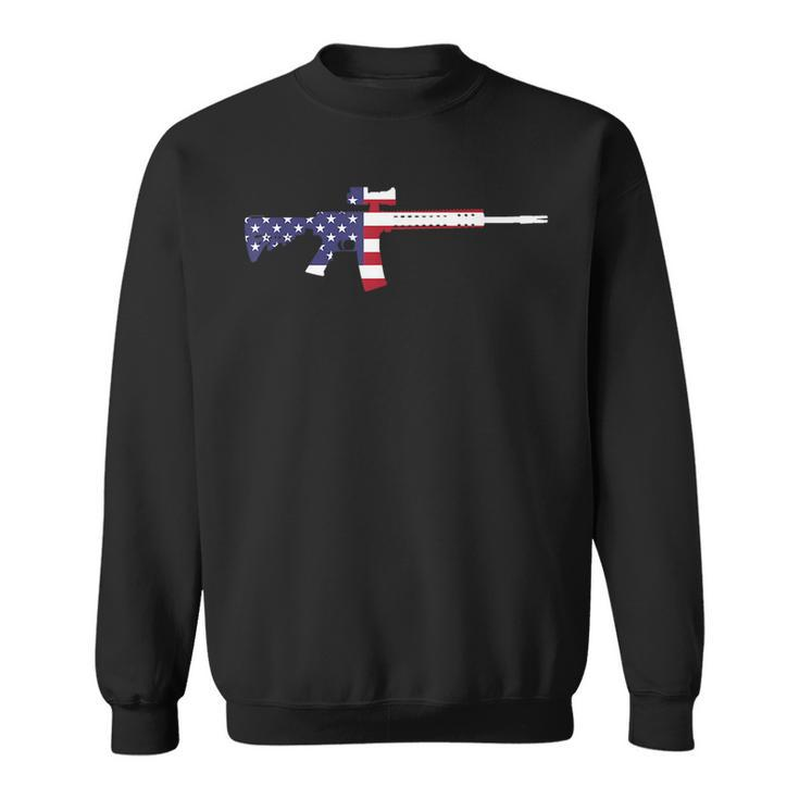 America Rifle Murica Libertarian Conservative Gun Usa Flag Gun Funny Gifts Sweatshirt