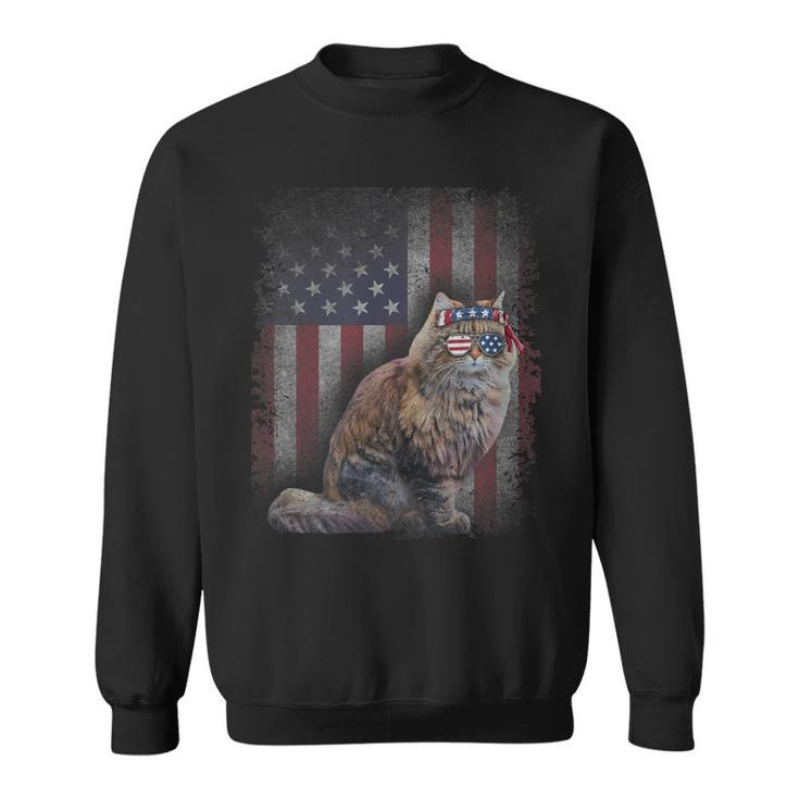 American Flag Best Ragamuffin Dad Ever Cat Dad Sweatshirt