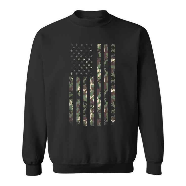 American Flag Camo  For Men Gift Proud Us Army Veteran  Sweatshirt