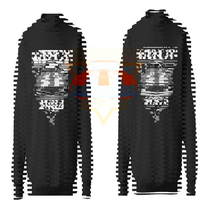 American Flag Vintage Muscle Car Hot Rod And Muscle Car Sweatshirt