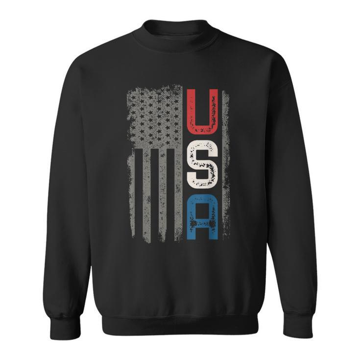 American Flag Vintage Usa Patriotic Distressed American Flag  Sweatshirt
