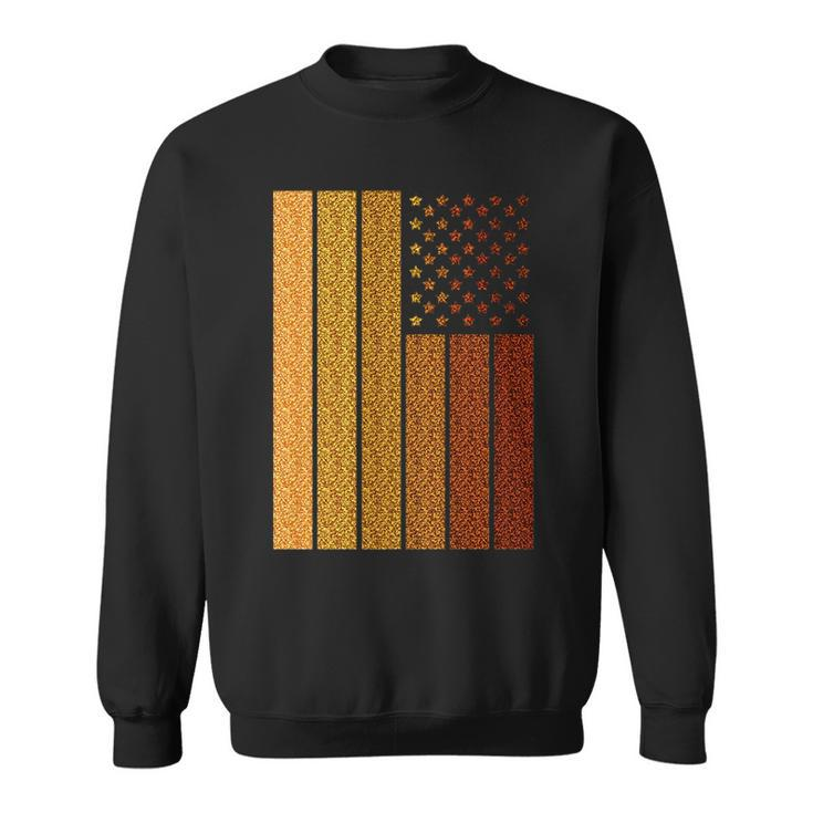 American Flag With Melanin Glitters Shades - Black Pride   Sweatshirt