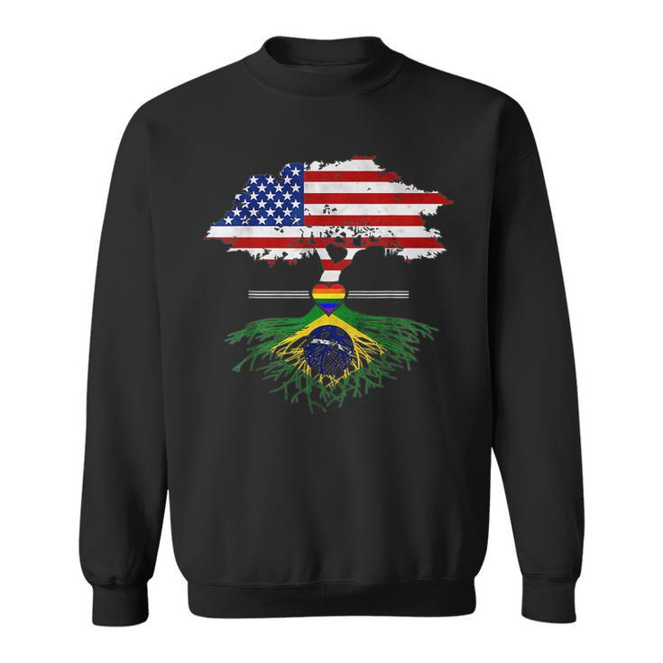 American Grown Brazilian Roots Gay Heart Lgbt Pride  Sweatshirt