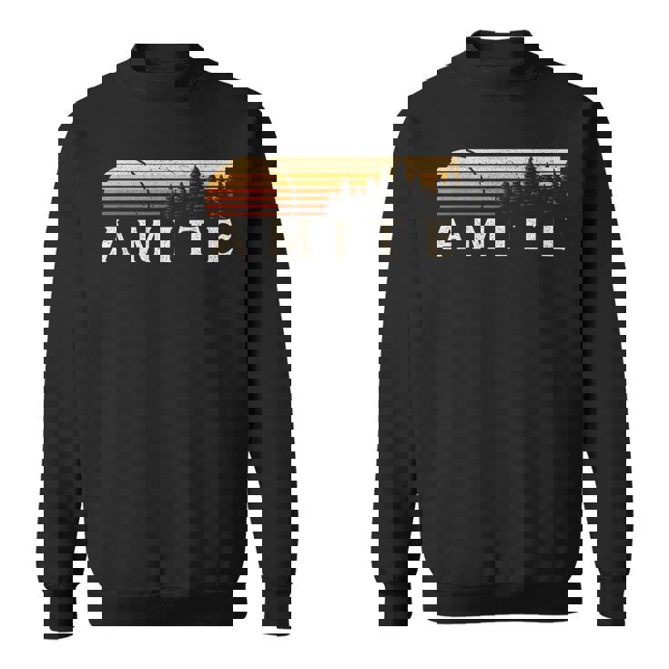 Amite La Vintage Evergreen Sunset Eighties Retro Sweatshirt