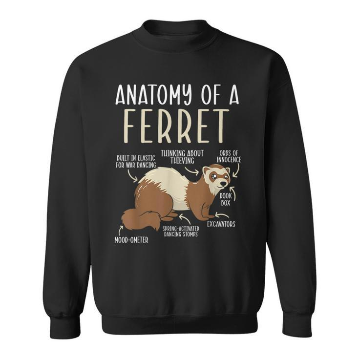 Anatomy Of A Ferret Lover Wildlife Animal Ferret Owner  Sweatshirt