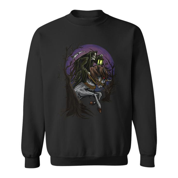 Angel Of Death Grim Reaper Scary Halloween Horror Graphic Scary Halloween  Sweatshirt