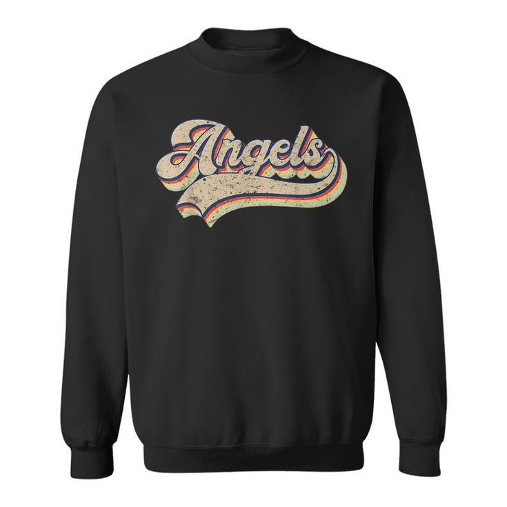 Angels Name Vintage Retro Baseball Lovers Baseball Fans  Baseball Funny Gifts Sweatshirt
