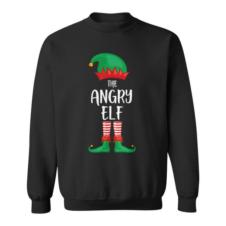 Angry Elf Christmas Party Matching Family Group Pajama Sweatshirt