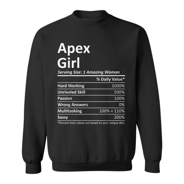 Apex Girl Nc North Carolina Funny City Home Roots Usa Gift Usa Funny Gifts Sweatshirt