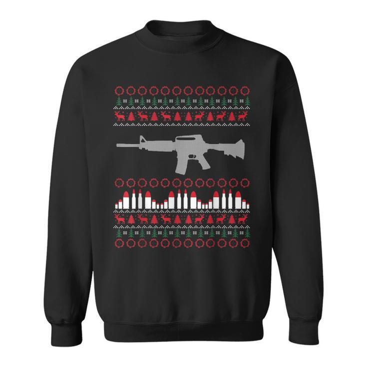 Ar-15 Machine Gun Ugly Christmas Sweater Sweatshirt