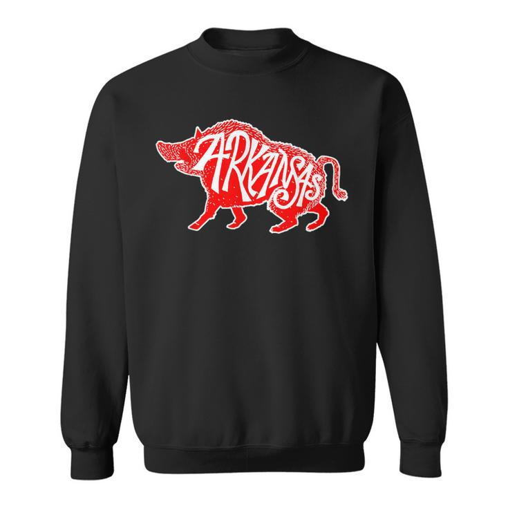 Arkansas Hog Hunting Animal Wild Boar Vintage Sweatshirt