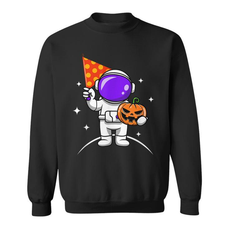 Astronaut Pumpkin Lazy Halloween Costume Cool Spaceman Sweatshirt