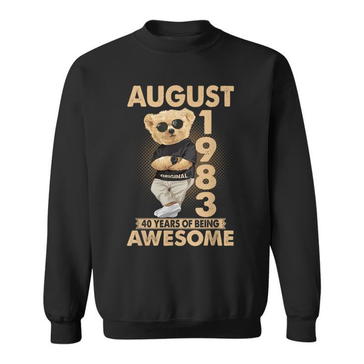 August 1983 40Th Birthday 2023 40 Years Of Being Awesome Sweatshirt