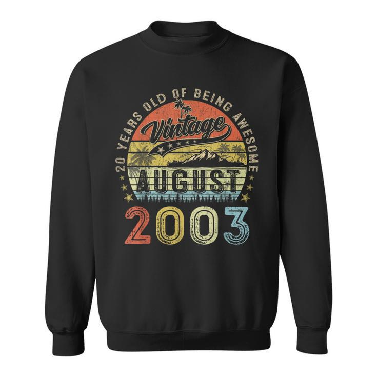 Awesome Since August 2003 Vintage 20Th Birthday Sweatshirt