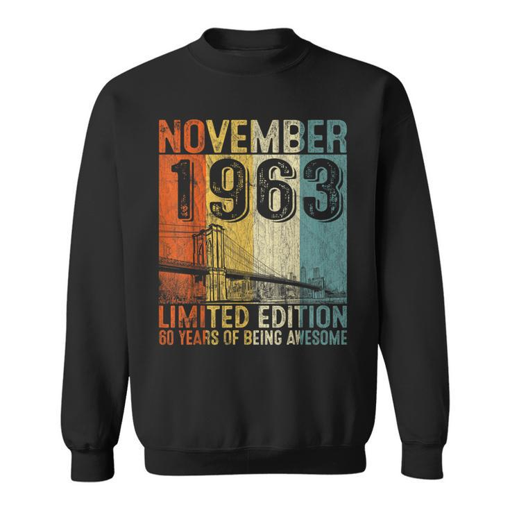 Awesome Since November 1963 Vintage 60Th Birthday Men Sweatshirt
