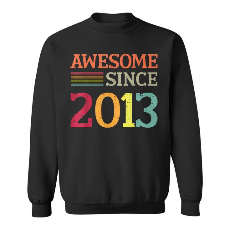 Awesome Since 2013 10Th Birthday Retro Vintage  Sweatshirt