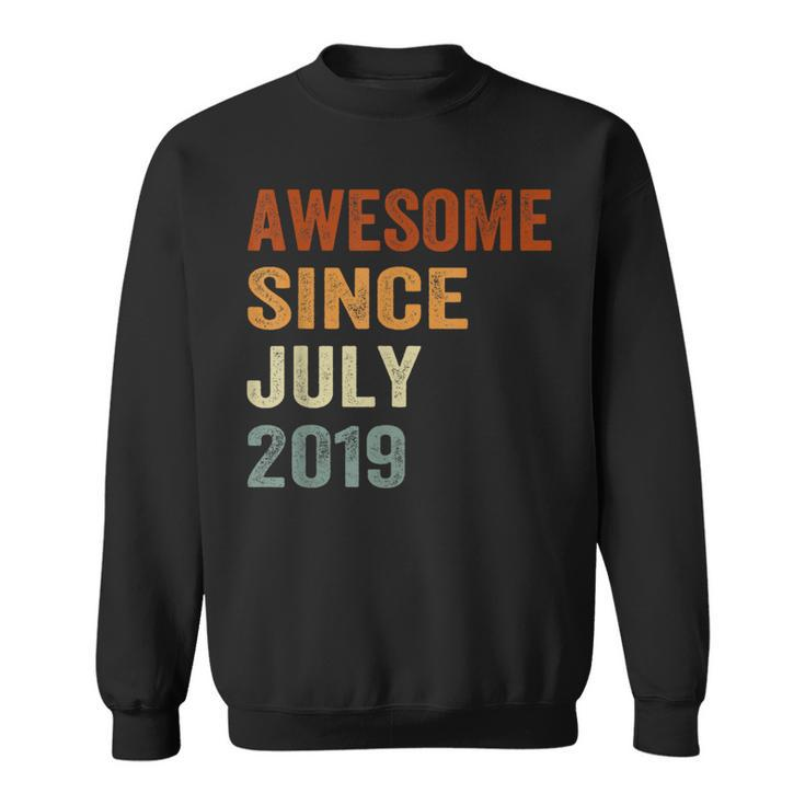 Awesome Since July 2019 4Th Kids And Toddlers Birthday Sweatshirt