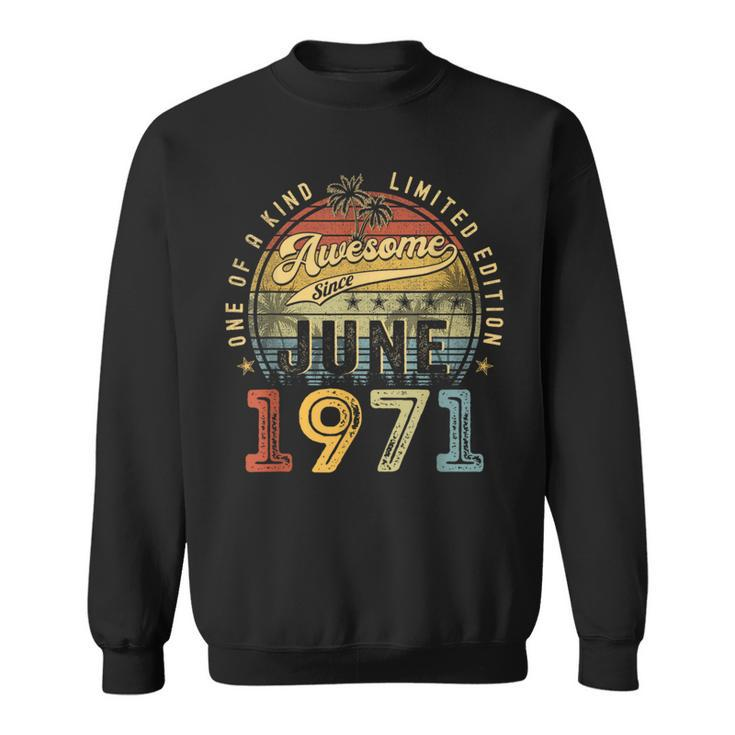 Awesome Since June 1971 Vintage 52Nd Birthday Party Retro  Sweatshirt