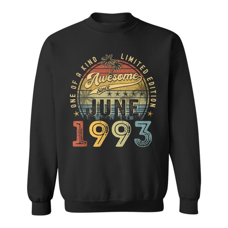 Awesome Since June 1993 Vintage 30Th Birthday Party Retro  Sweatshirt