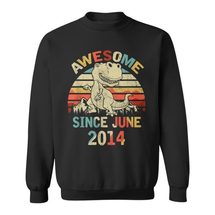 Awesome Since June 2014 5Th Dinosaur Birthday  Gift Sweatshirt