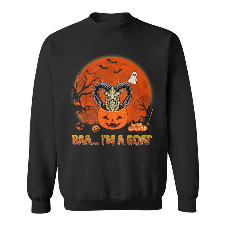 Baa Im Funny Goat Halloween Goat In Scary Pumpkins Farmer  Sweatshirt