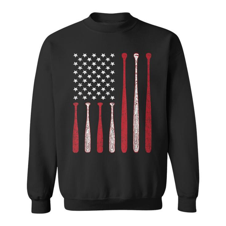 Baseball 4Th Of July Design Cool Usa American Flag  Sweatshirt