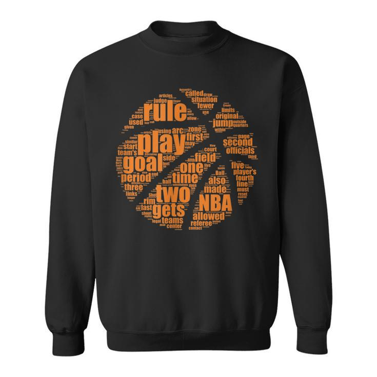 Basketball Motivational Word Cloud B Ball Terms   Sweatshirt