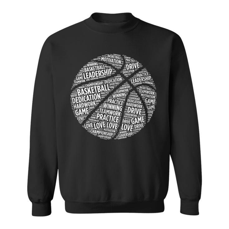Basketball Motivational Word Cloud Funny Sports  Sweatshirt