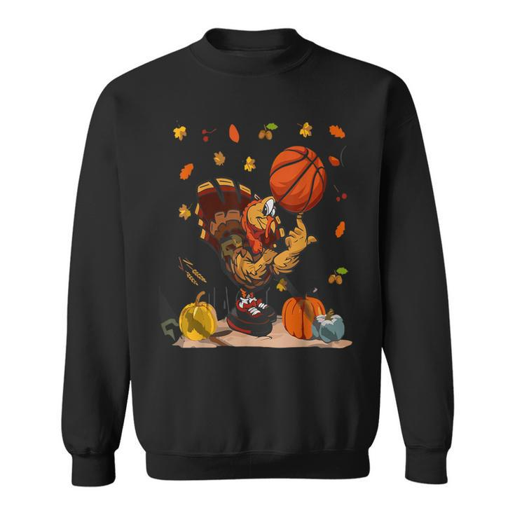 Basketball Player Turkey Day Thanksgiving Sport Sweatshirt