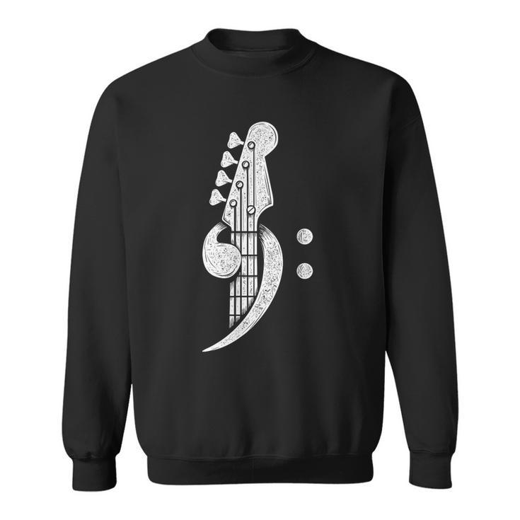 Bass Cleff - Headstock Bassist Bass Guitar Musician Music  Sweatshirt