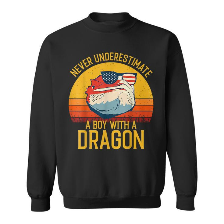 Bearded Dragon Never Underestimate A Boy With A Dragon Gifts For Bearded Dragon Lovers Funny Gifts Sweatshirt