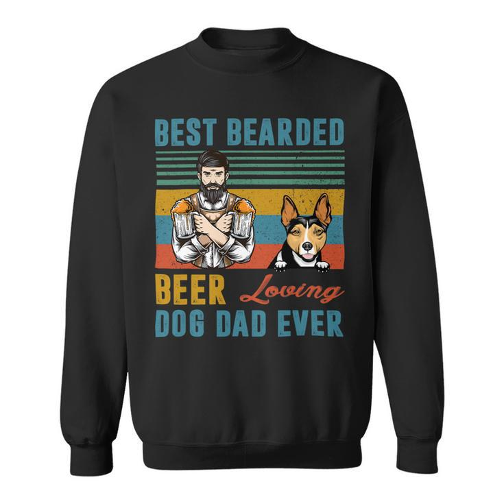Beer Best Bearded Beer Loving Dog Dad Rat Terrier Personalized Sweatshirt