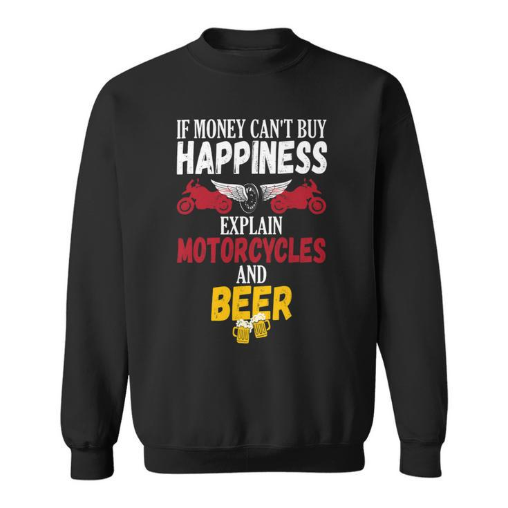 Beer Funny Beer Drinker Motorcycle Biker Sweatshirt