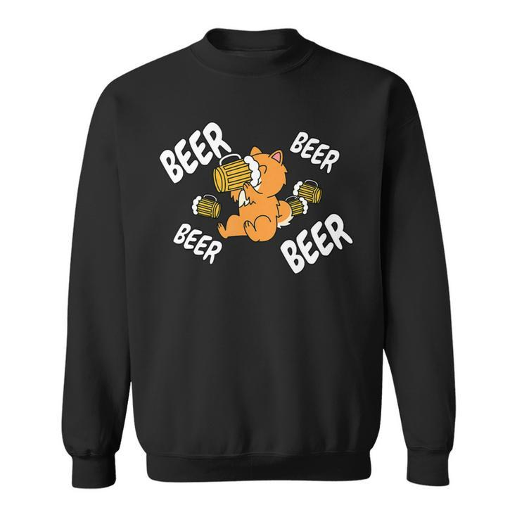 Beer Pomeranian Dog  Sweatshirt